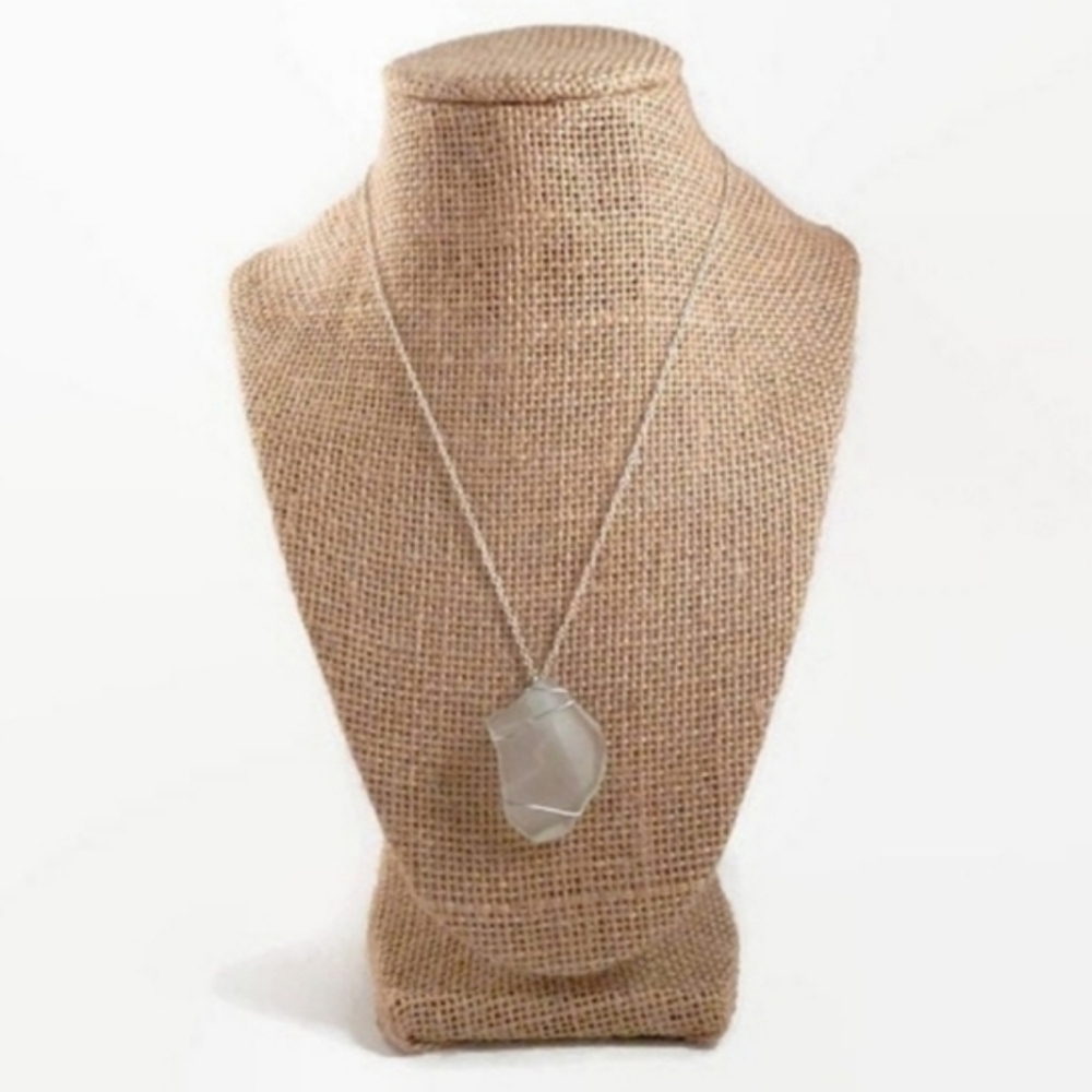 White Sea Glass Necklace